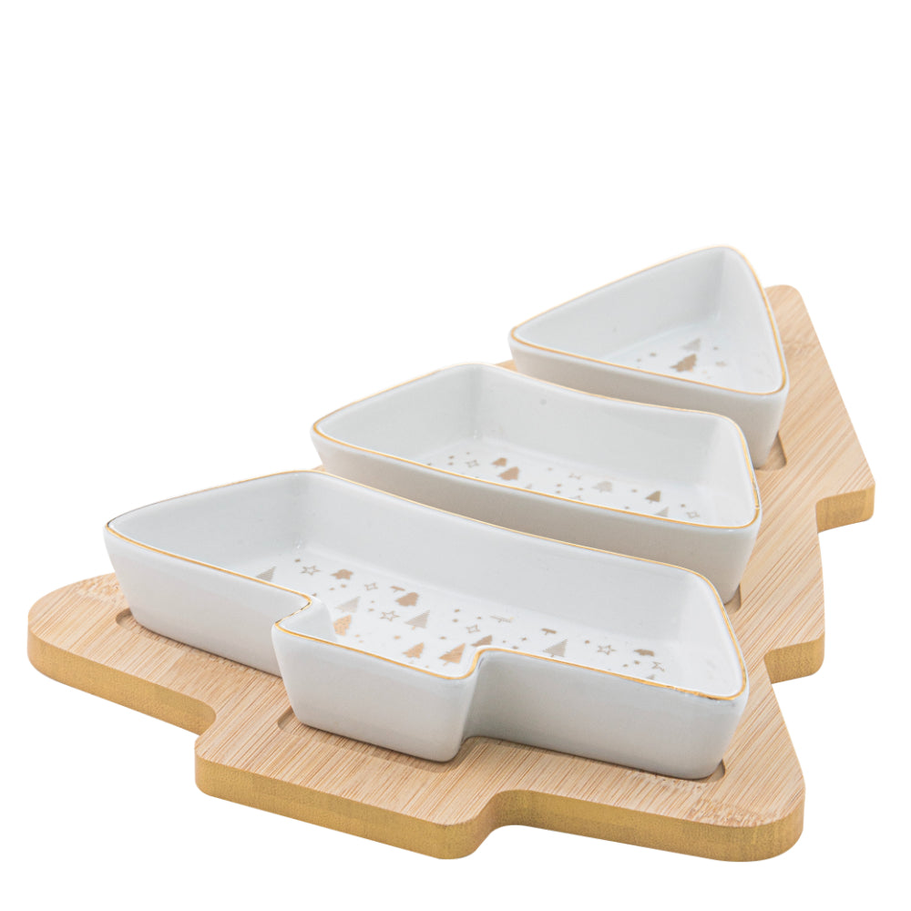 Ladelle Noelle Christmas Tree Bowl & Tray Set