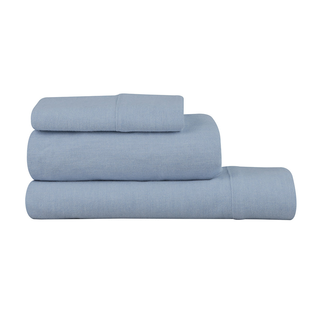 Logan & Mason Plain Dyed Flannelette Sheet Set