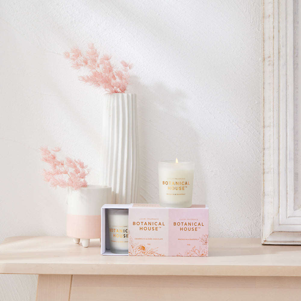 Botanical House 2 Pack Candle – Magnolia & Grapefruit/Cedarwood & Dark Chocolate