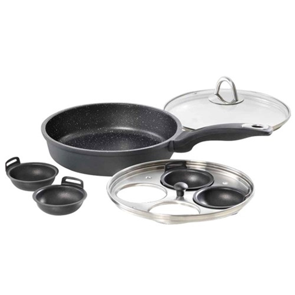 Baccarat Granite Egg Poacher With Lid 4 Cup 20cm - Image 2