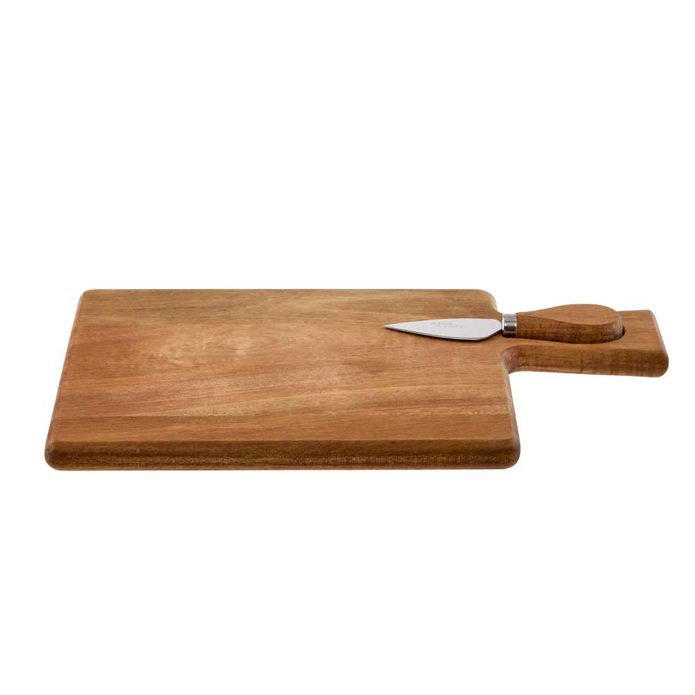 Alex Liddy Acacia Rectangular Board and Cheese Knife Set