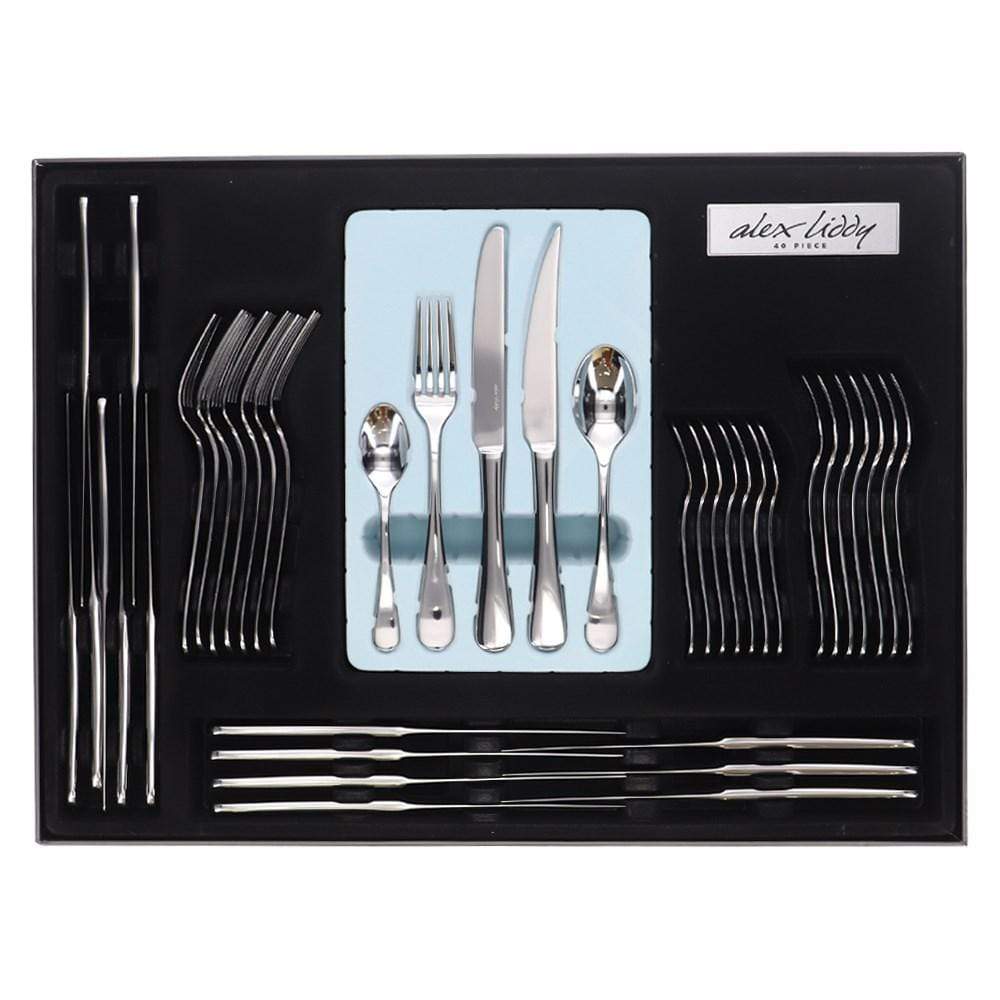 Alex Liddy Aquis Stainless Steel 40 Piece Cutlery Set - Image 4