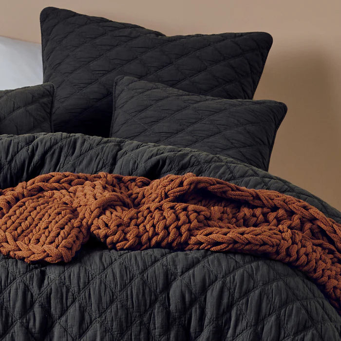 Lorraine Lea Austin European Pillowcase Charcoal - Image 2