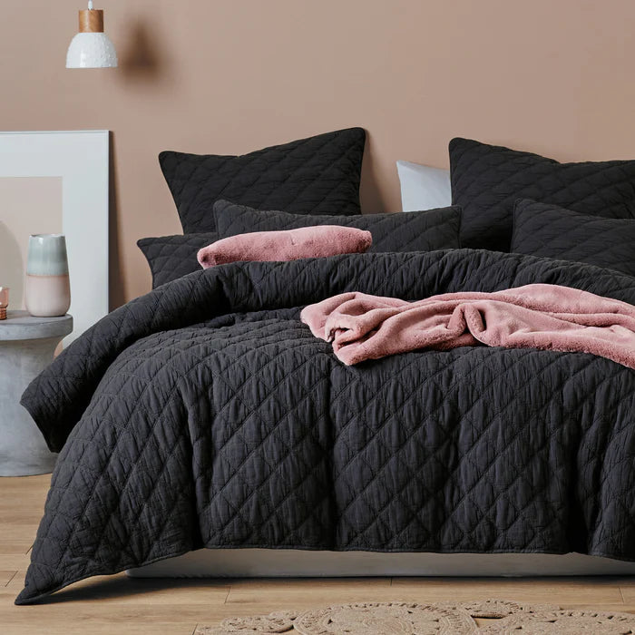 Lorraine Lea Austin European Pillowcase Charcoal - Image 3