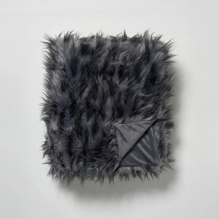 Lorraine Lea Feathertop Throw Rug Grey