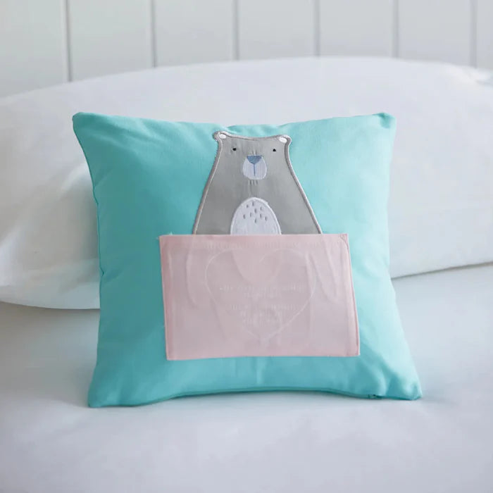 kids-novelty-cushions-bear-on-bed