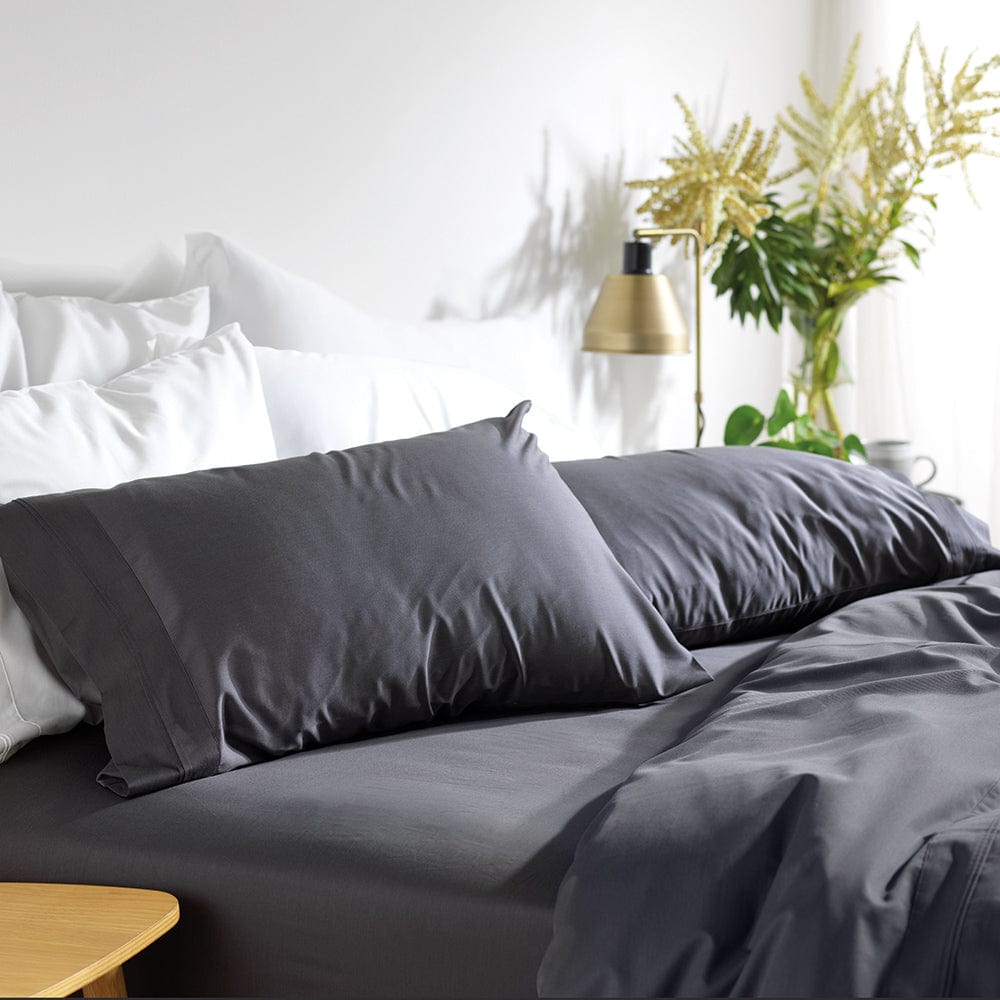 MyHouse Riley Bamboo Cotton Fitted Sheet Graphite